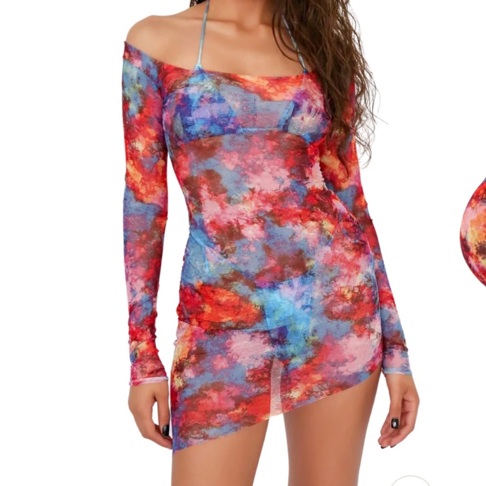 NWT Melissa Simone Yanis Mini Mesh Dress Coverup